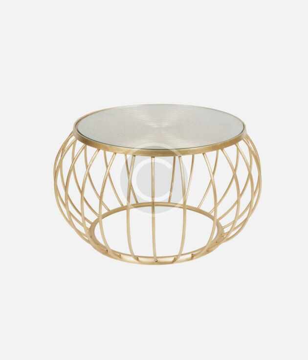 Gold wire base coffee table